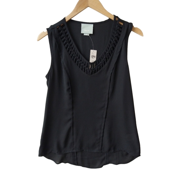 Anthropologie | Maeve Sleeveless Black Blouse | Size XXSP - Picture 2 of 9